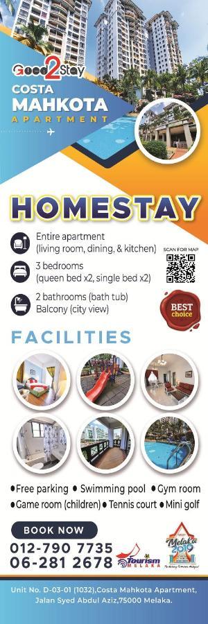 Good2Stay Apartment 6-8Pax L 3R2B L 2 Parking L Coway Water L Unifi I Swimming Pool Malacca Exteriör bild